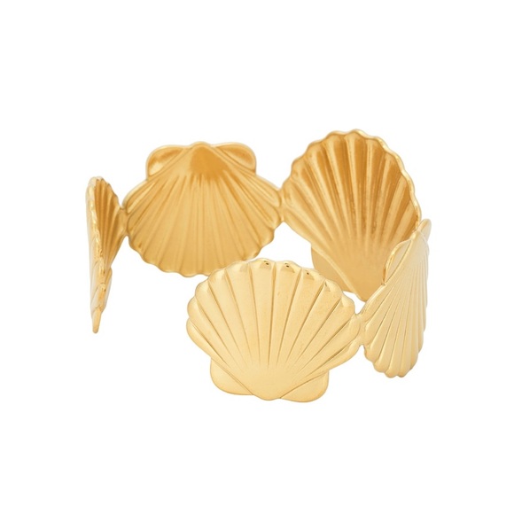 petit moments gold shell cuff bracelet - Picture 2 of 6